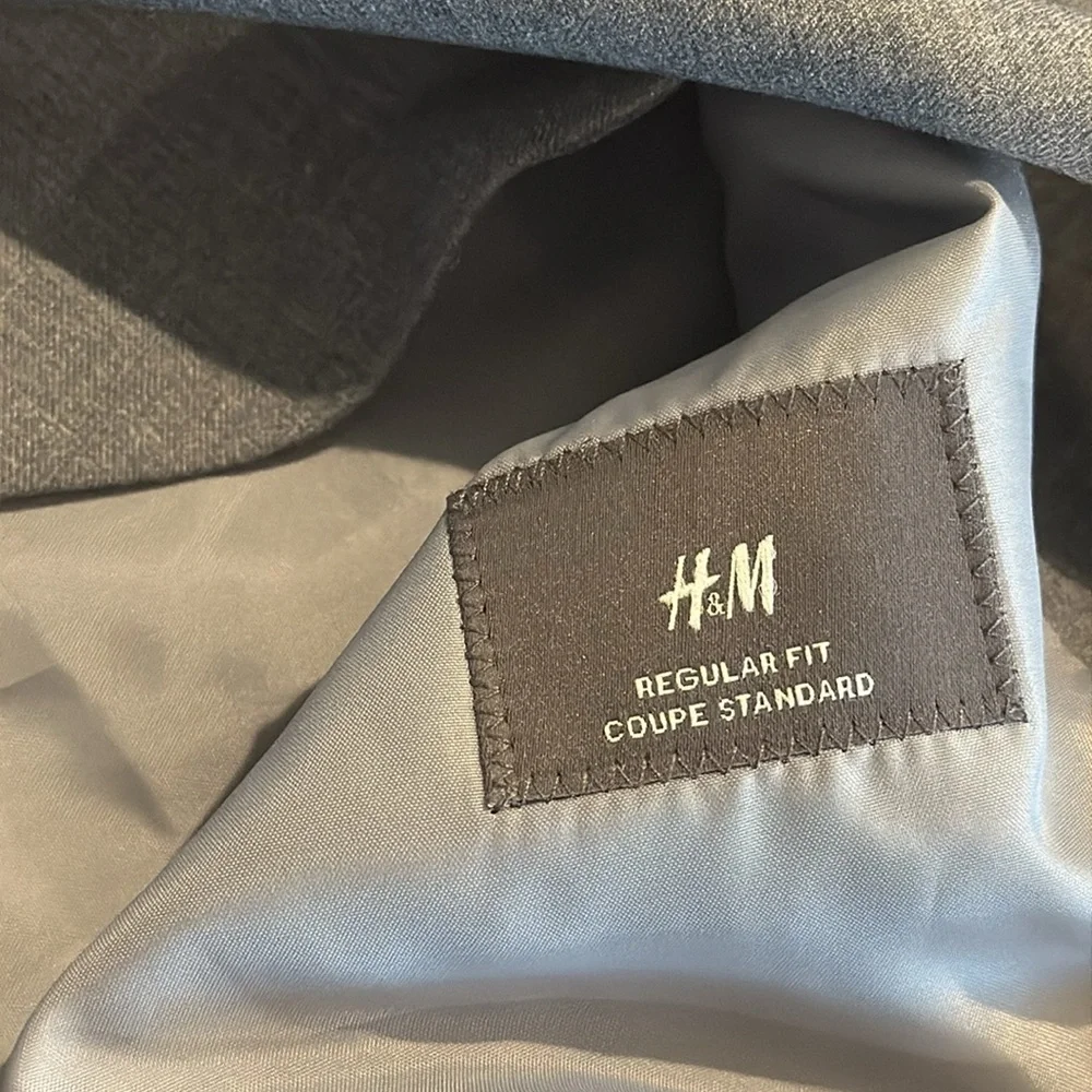 H&M Dark Gray Regular-Fit Single-Breasted Men’s Jacket